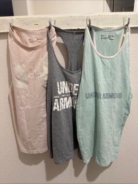 Under Armour Pink, Gray & Mint Green Women's Athletic Tank Tops (3 Pack)